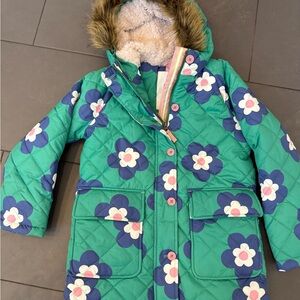 Boden Green Floral Hooded Jacket